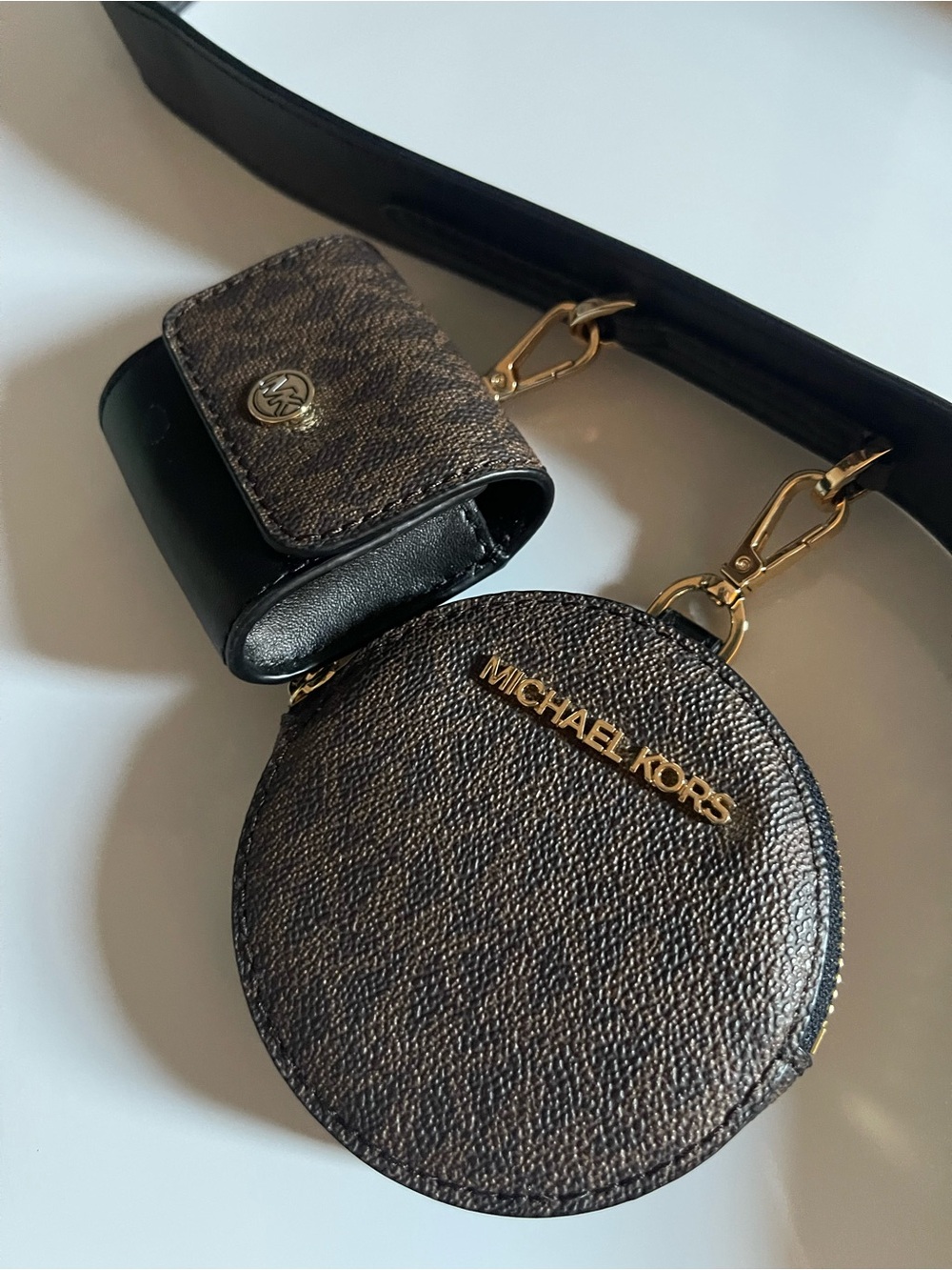 Michael Kors Dark Brown Logo Shoulder Bag with Coin Pouch Set - Picture 3 of 4